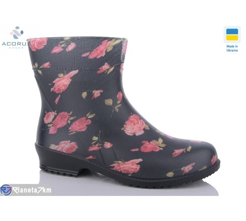 Жіноче гумове взуття на весну/осінь (6 пар р.37-41) чорний  "Acorus"