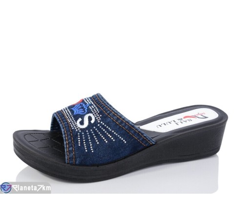 Шлепки жіночі на літо (6 пар р.37-41) синій  "SALIVAN"