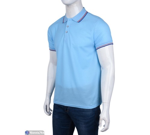 Футболка чоловіча на літо (5 шт. р.сетка S-2XL) блакитний  "Kalabok"