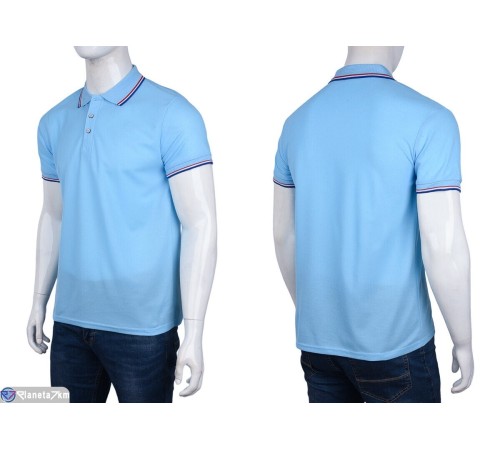 Футболка чоловіча на літо (5 шт. р.сетка S-2XL) блакитний  "Kalabok"