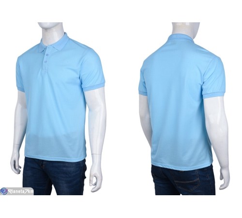 Футболка чоловіча на літо (10 шт. р.сетка S-2XL) блакитний  "Kalabok"