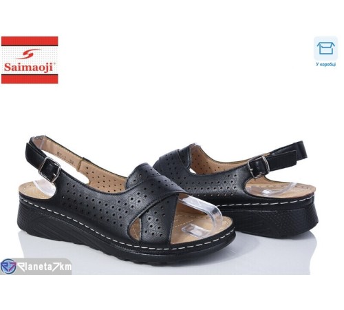 Босоніжки жіночі на літо (8 пар р.37-42) чорний  "Saimaoji"