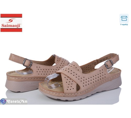 Босоніжки жіночі на літо (8 пар р.37-42) коричневий  "Saimaoji"