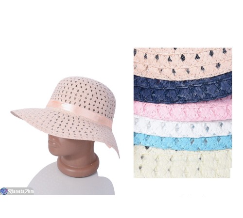 Капелюх жіночий на літо (5 шт. р.сетка One size) мікс  "CAROLLA"