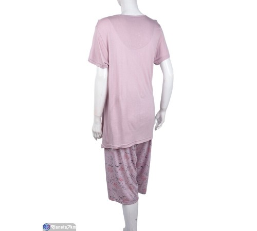 Піжама жіноча на літо (4 шт. р.сетка XL-4XL) рожевий "Lorinda" Піжама жіноча на літо (4 шт. р.сетка XL-4XL) рожевий "Lorinda"