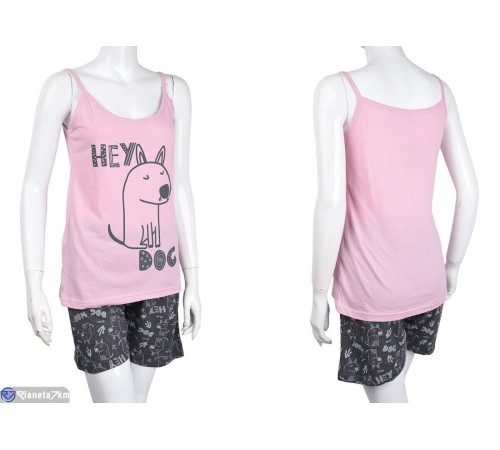 Піжама жіноча на літо (3 шт. р.сетка M-XL) рожевий "Lorinda" Піжама жіноча на літо (3 шт. р.сетка M-XL) рожевий "Lorinda"