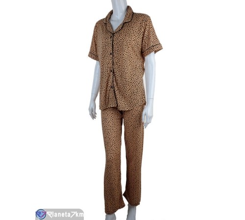 Піжама жіноча на весну/осінь (4 шт. р.сетка S-XL) коричневий  "Lorinda"