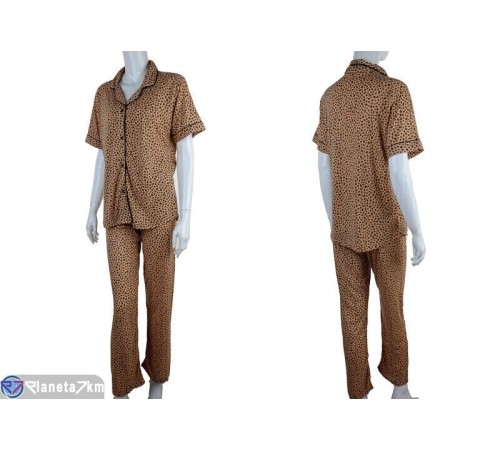 Піжама жіноча на весну/осінь (4 шт. р.сетка S-XL) коричневий  "Lorinda"