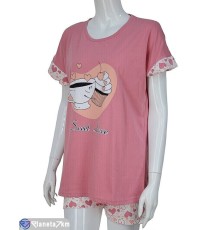 Піжама жіноча на літо (4 шт. р.сетка S-XL) рожевий  "Lorinda"