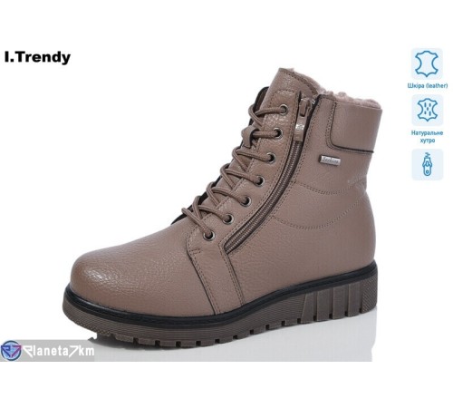 Черевики жіночі на зиму (6 пар р.37-42) коричневий  "Trendy"