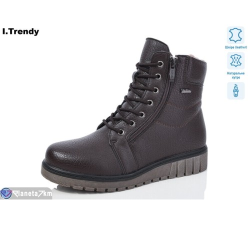 Черевики жіночі на зиму (6 пар р.37-42) коричневий  "Trendy"