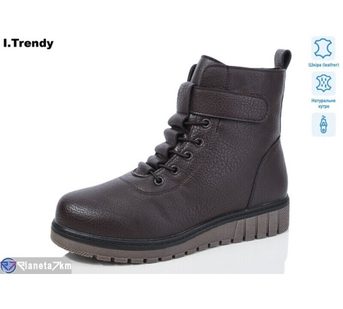 Черевики жіночі на зиму (6 пар р.37-42) коричневий  "Trendy"