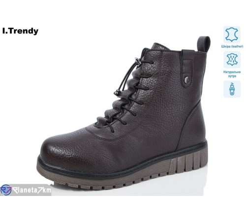 Черевики жіночі на зиму (6 пар р.37-42) коричневий  "Trendy"