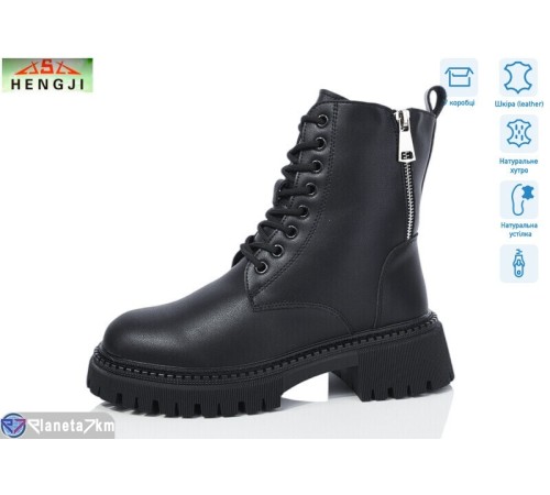 Черевики жіночі на зиму (6 пар р.36-41) чорний  "HENGJI-ELENA"