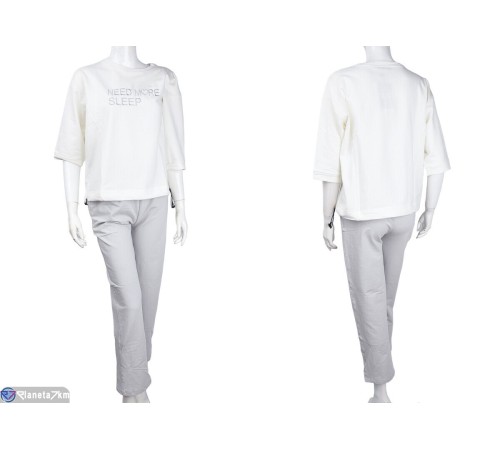 Жіночий костюм на літо (4 шт. р.сетка S-XL) сірий "Mirella" Жіночий костюм на літо (4 шт. р.сетка S-XL) сірий "Mirella"