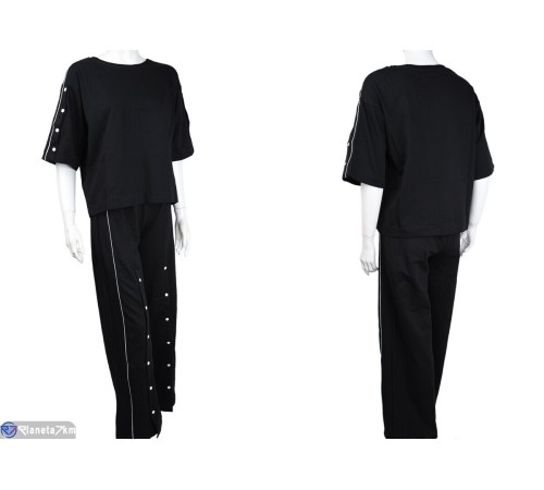 Жіночий костюм на літо (4 шт. р.сетка S-XL) чорний  "Mirella"