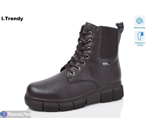 Черевики жіночі на зиму (6 пар р.37-42) коричневий  "Trendy"