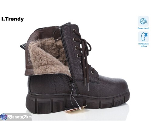 Черевики жіночі на зиму (6 пар р.37-42) коричневий  "Trendy"
