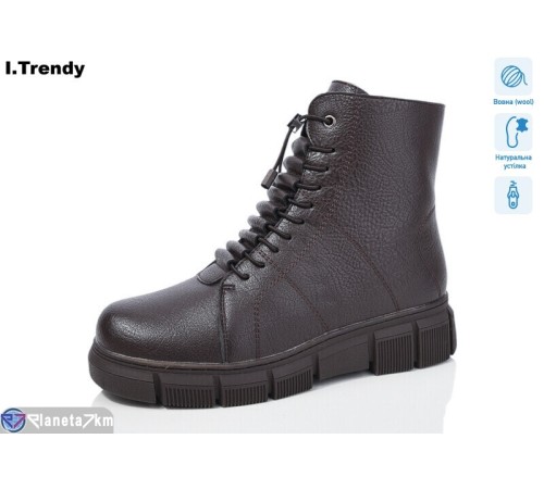 Черевики жіночі на зиму (6 пар р.37-42) коричневий  "Trendy"