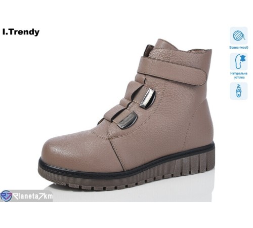 Черевики жіночі на зиму (6 пар р.37-42) коричневий  "Trendy"