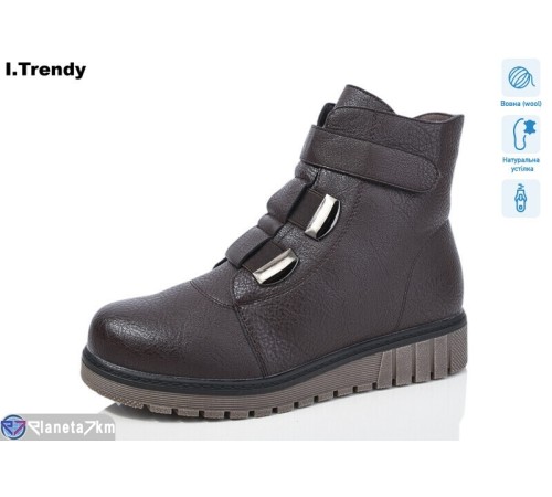 Черевики жіночі на зиму (6 пар р.37-42) коричневий  "Trendy"