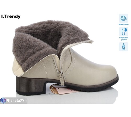 Черевики жіночі на зиму (6 пар р.36-41) бежевий  "Trendy"