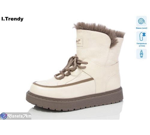 Черевики жіночі на зиму (6 пар р.37-42) бежевий  "Trendy"
