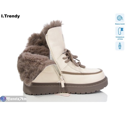 Черевики жіночі на зиму (6 пар р.37-42) бежевий  "Trendy"