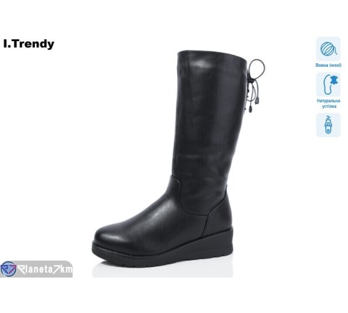 Чоботи жіночі на зиму (6 пар р.37-42) чорний  "Trendy"