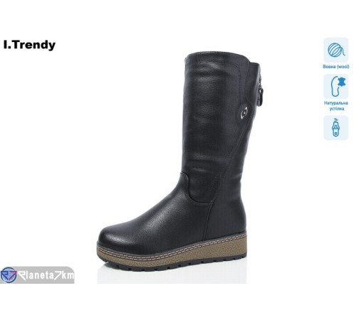 Чоботи жіночі на зиму (6 пар р.37-42) чорний  "Trendy"