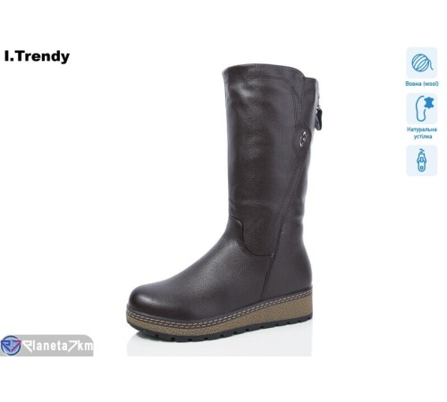 Чоботи жіночі на зиму (6 пар р.37-42) коричневий  "Trendy"