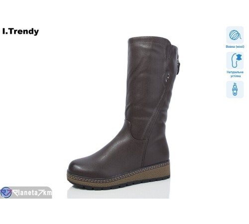 Чоботи жіночі на зиму (6 пар р.37-42) коричневий  "Trendy"