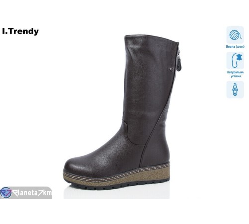 Чоботи жіночі на зиму (6 пар р.37-42) коричневий  "Trendy"