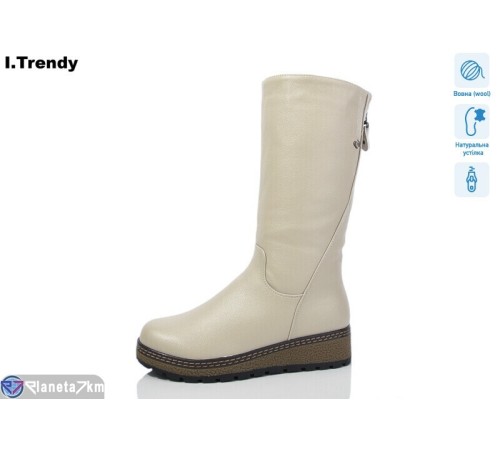 Чоботи жіночі на зиму (6 пар р.37-42) бежевий  "Trendy"