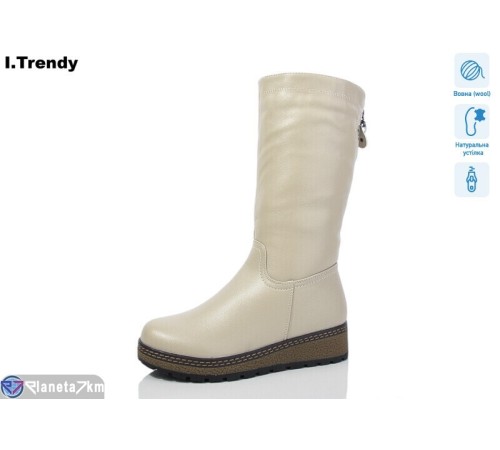 Чоботи жіночі на зиму (6 пар р.37-42) бежевий  "Trendy"