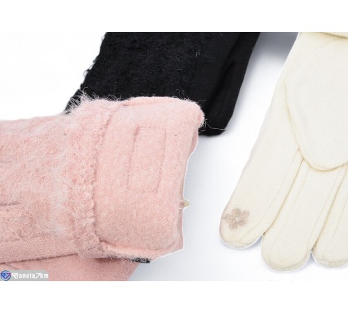 Рукавички жіночі на зиму (12 шт. р.сетка 6,5-7,5) мікс  "RUBIBAS"