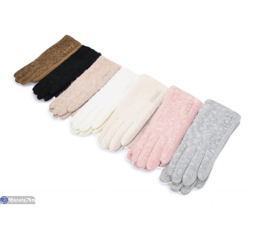 Рукавички жіночі на зиму (12 шт. р.сетка 6,5-7,5) мікс  "RUBIBAS"
