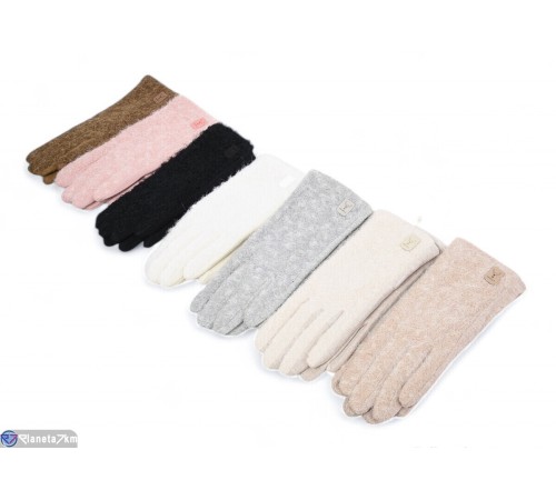 Рукавички жіночі на зиму (12 шт. р.сетка 6,5-7,5) мікс  "RUBIBAS"