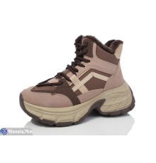 Кросівки жіночі на зиму (8 пар р.36-41) коричневий  "LYLY"