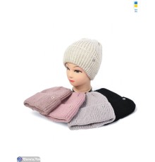 Шапка жіноча на зиму (5 шт. р.сетка 56-60) мікс  "Angell"