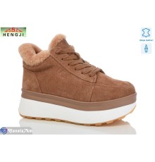 Кросівки жіночі на зиму (8 пар р.36-41) коричневий  "HENGJI-ELENA"