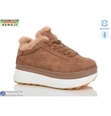 Кросівки жіночі на зиму (8 пар р.36-41) коричневий  "HENGJI-ELENA"