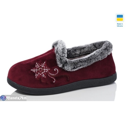Тапки жіночі на зиму (6 пар р.37-42) бордовий  "LOTTOS"